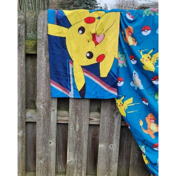 Pokemon Twin Bed Sheet Set Pikachu Pokeball - Picture 4 of 16